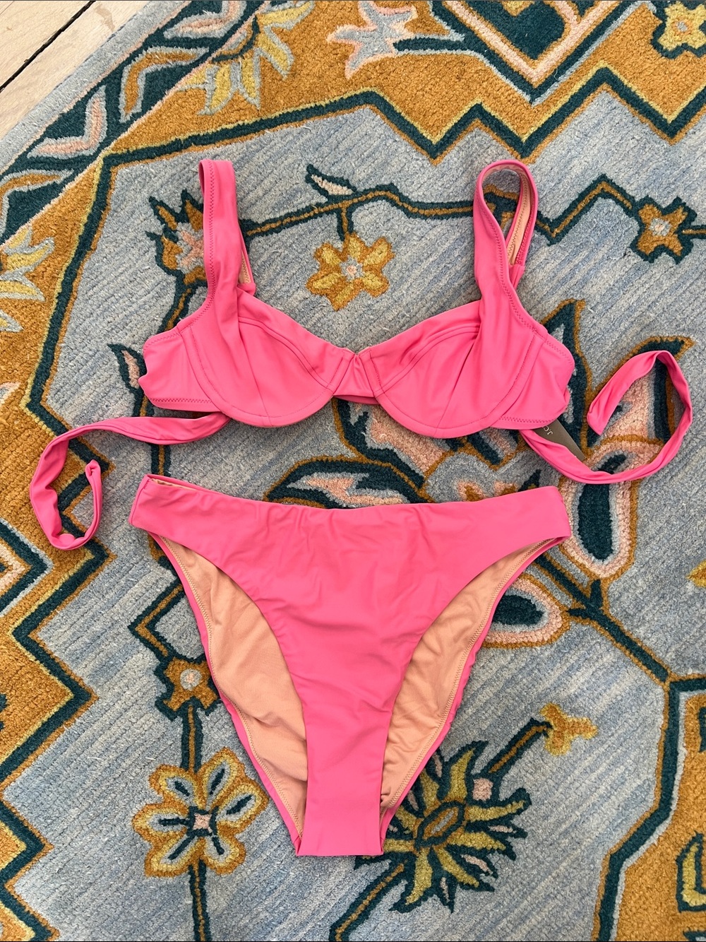 J. Crew Bright Pink Underwire Bikini Set